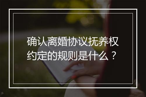 确认离婚协议抚养权约定的规则是什么？