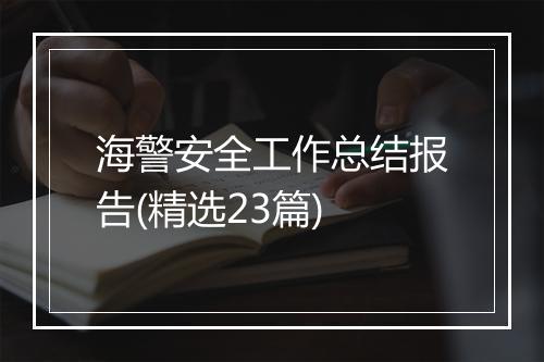 海警安全工作总结报告(精选23篇)