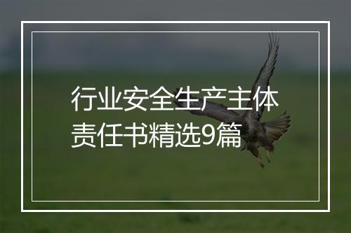 行业安全生产主体责任书精选9篇