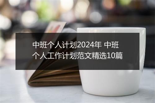 中班个人计划2024年 中班个人工作计划范文精选10篇