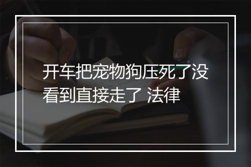开车把宠物狗压死了没看到直接走了 法律