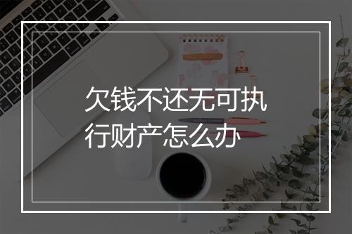 欠钱不还无可执行财产怎么办
