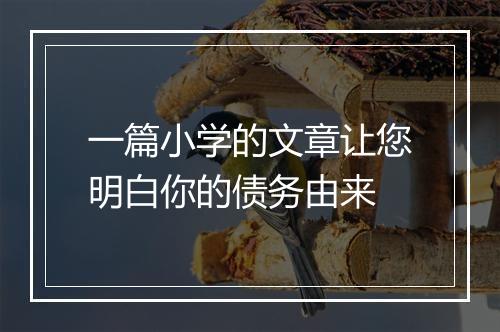 一篇小学的文章让您明白你的债务由来