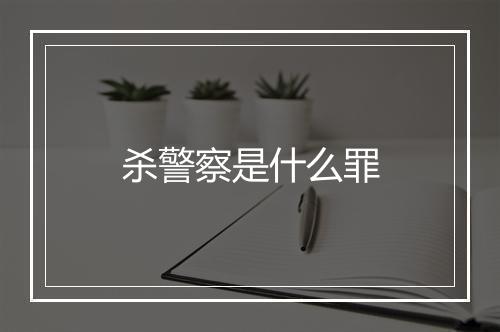 杀警察是什么罪