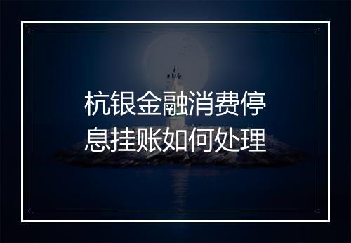 杭银金融消费停息挂账如何处理