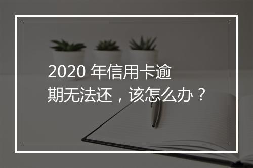 2020 年信用卡逾期无法还，该怎么办？