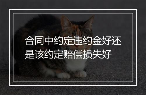 合同中约定违约金好还是该约定赔偿损失好