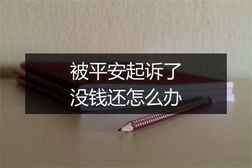 被平安起诉了没钱还怎么办