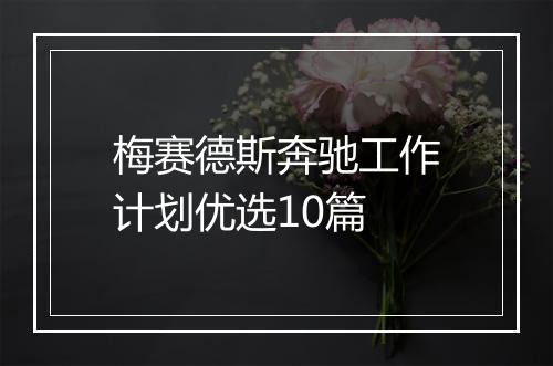 梅赛德斯奔驰工作计划优选10篇