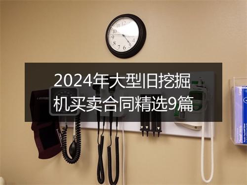 2024年大型旧挖掘机买卖合同精选9篇