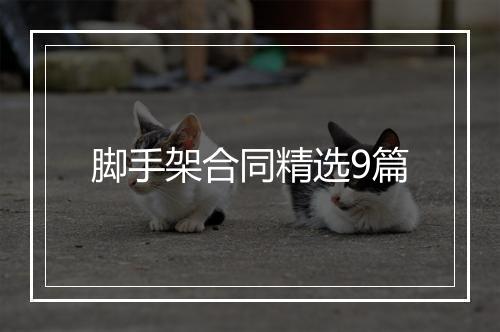 脚手架合同精选9篇
