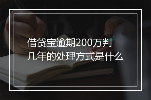 借贷宝逾期200万判几年的处理方式是什么