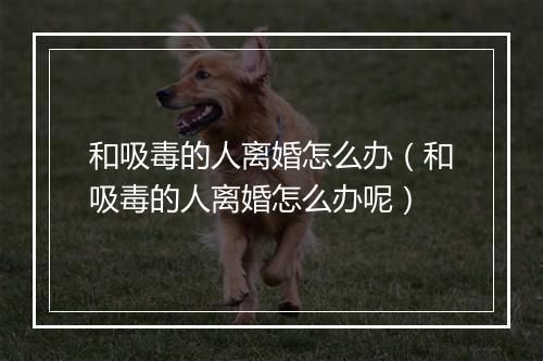 和吸毒的人离婚怎么办（和吸毒的人离婚怎么办呢）