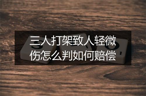 三人打架致人轻微伤怎么判如何赔偿
