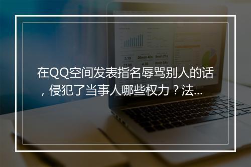 在QQ空间发表指名辱骂别人的话，侵犯了当事人哪些权力？法律上有何定义？