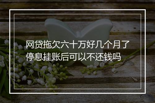 网贷拖欠六十万好几个月了停息挂账后可以不还钱吗
