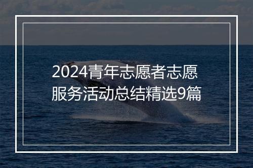 2024青年志愿者志愿服务活动总结精选9篇