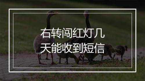 右转闯红灯几天能收到短信