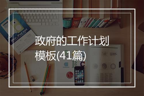 政府的工作计划模板(41篇)