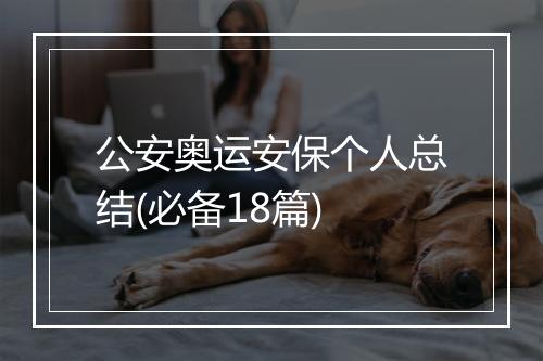 公安奥运安保个人总结(必备18篇)
