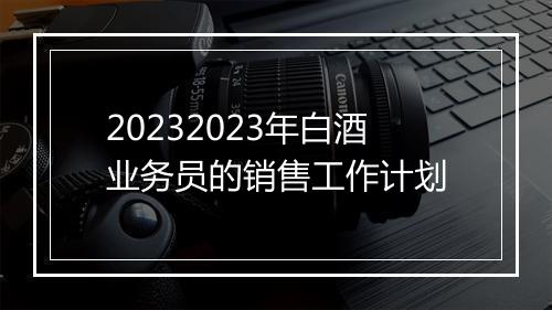 20232023年白酒业务员的销售工作计划