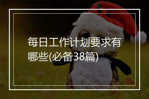 每日工作计划要求有哪些(必备38篇)