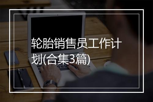 轮胎销售员工作计划(合集3篇)