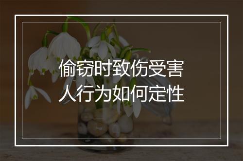 偷窃时致伤受害人行为如何定性