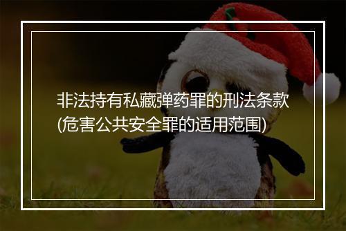 非法持有私藏弹药罪的刑法条款(危害公共安全罪的适用范围)