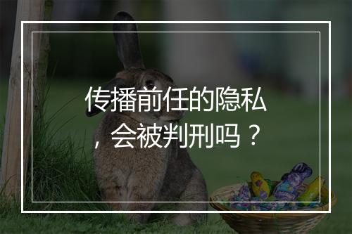 传播前任的隐私，会被判刑吗？