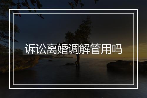 诉讼离婚调解管用吗