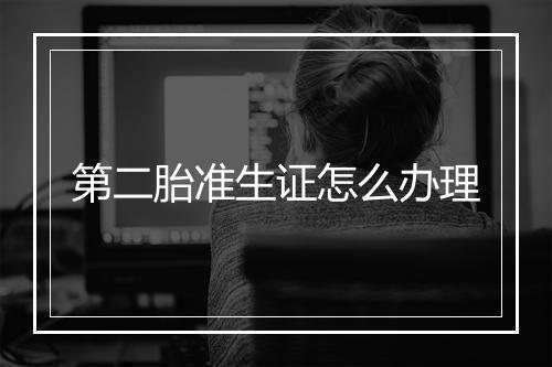 第二胎准生证怎么办理
