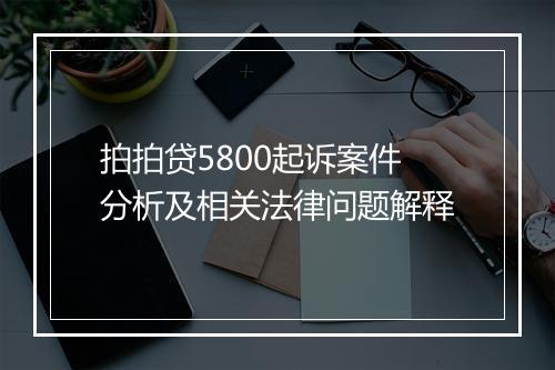 拍拍贷5800起诉案件分析及相关法律问题解释