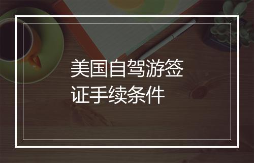 美国自驾游签证手续条件