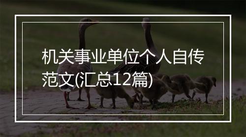 机关事业单位个人自传范文(汇总12篇)