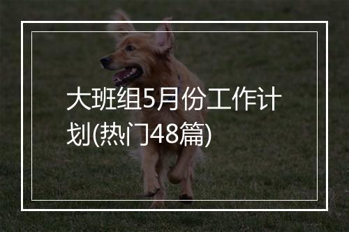 大班组5月份工作计划(热门48篇)