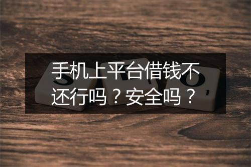 手机上平台借钱不还行吗？安全吗？