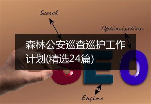 森林公安巡查巡护工作计划(精选24篇)