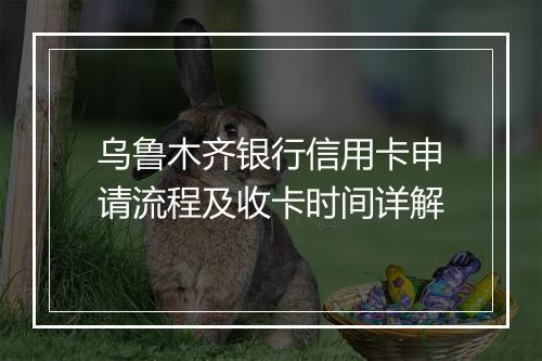 乌鲁木齐银行信用卡申请流程及收卡时间详解