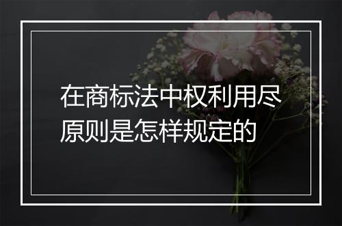 在商标法中权利用尽原则是怎样规定的