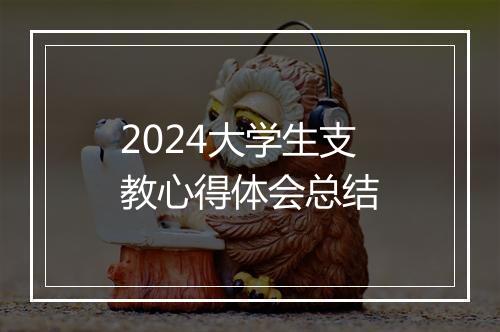 2024大学生支教心得体会总结