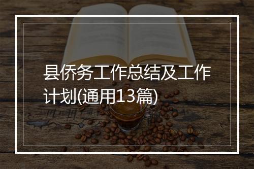 县侨务工作总结及工作计划(通用13篇)