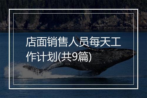 店面销售人员每天工作计划(共9篇)