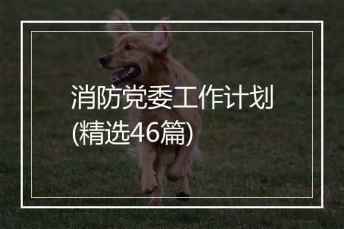 消防党委工作计划(精选46篇)