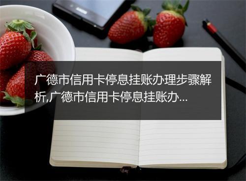 广德市信用卡停息挂账办理步骤解析,广德市信用卡停息挂账办理流程详解