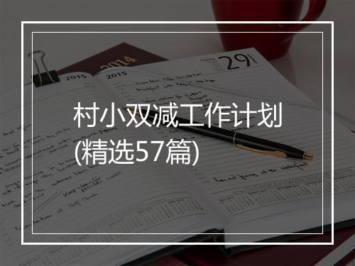 村小双减工作计划(精选57篇)