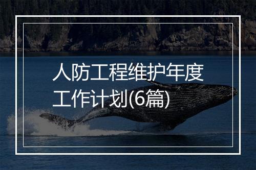 人防工程维护年度工作计划(6篇)