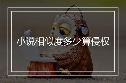 小说相似度多少算侵权