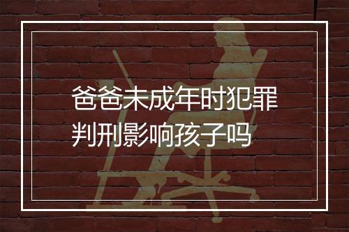 爸爸未成年时犯罪判刑影响孩子吗