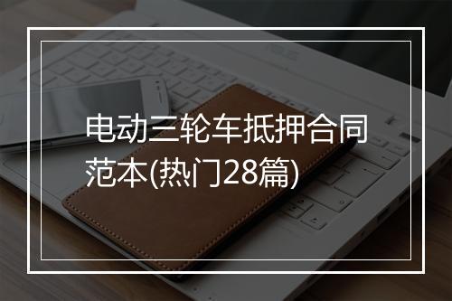 电动三轮车抵押合同范本(热门28篇)